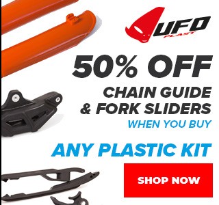 50% off Chain guide and fork sliders when you buy any plastic kit