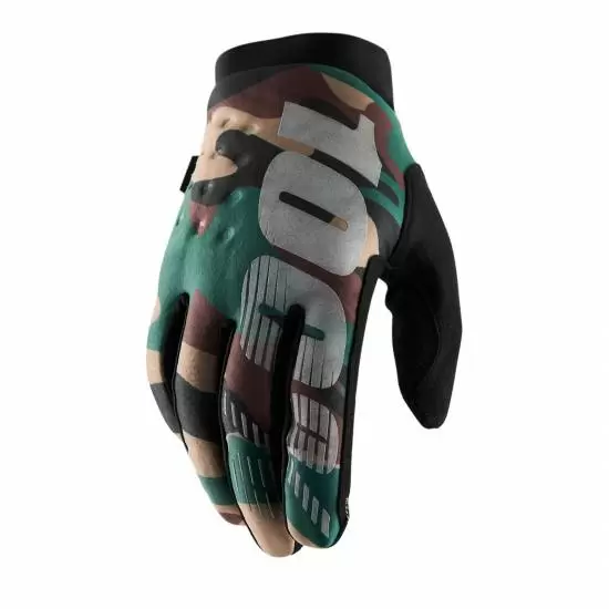100 Brisker Cold Weather Gloves Camo Black Ride 100 MD Racing Products