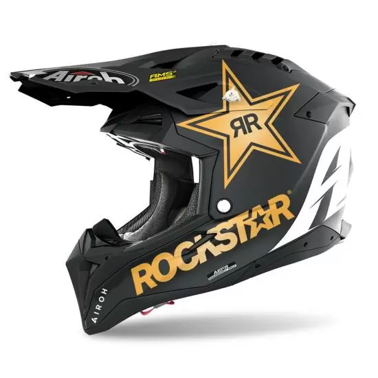 Airoh Aviator 3 Rockstar 22 Matt Black MD Racing Products