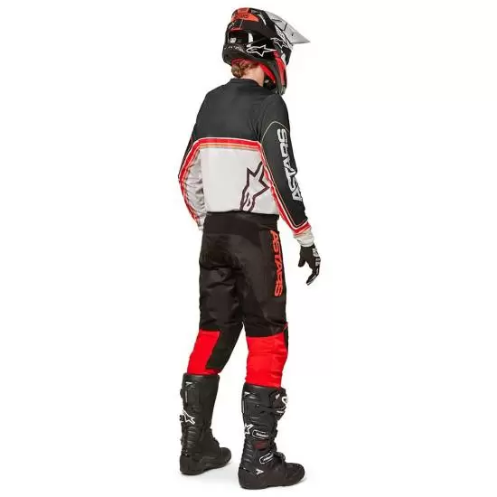 Alpinestars Fluid Speed Black Light Grey Bright Red Motocross Kit Combo MD Racing Products