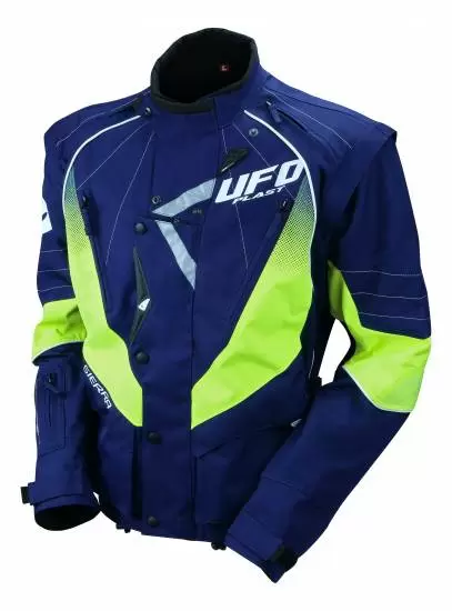UFO Sierra Navy Neon Yellow Enduro Jacket MD Racing Products