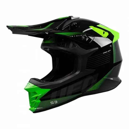 UFO Intrepid Motocross Helmet Grey Black Neon Green