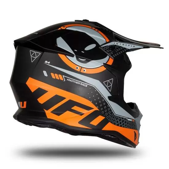 UFO Intrepid Black Orange Matt Motocross Helmet MD Racing Products