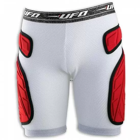 UFO Atom White Red Soft Padded Shorts with Internal Pad MD Racing Products