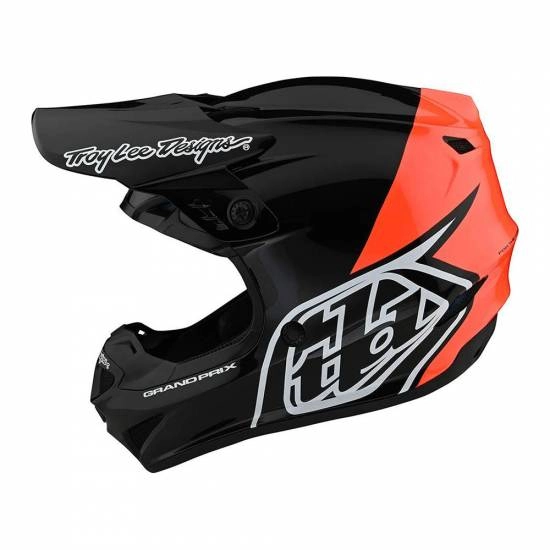 Troy Lee Designs GP Block Black Orange Motocross Helmet | MD