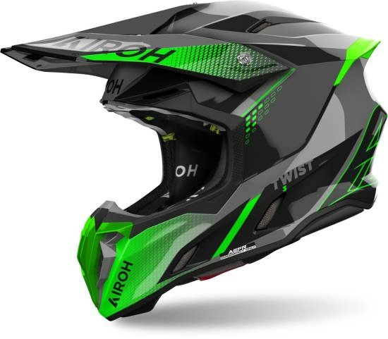 Airoh Twist 3 Shard Green Matt MX Helmet | MD Racing Products