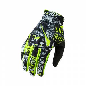 ONeal Kids Matrix Attack Black Neon Yellow Motocross Gloves