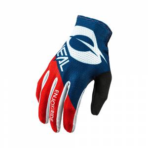 ONeal Matrix Stacked Blue Red Motocross Gloves