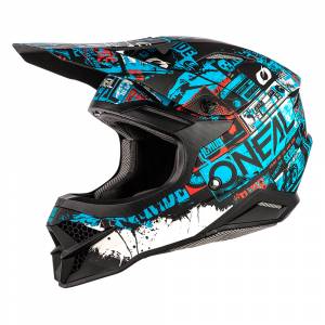 ONeal 3 Series Ride Black Blue Motocross Helmet