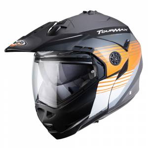 Caberg Tourmax Titan Matt Gun Metal Orange White Flip Up Helmet