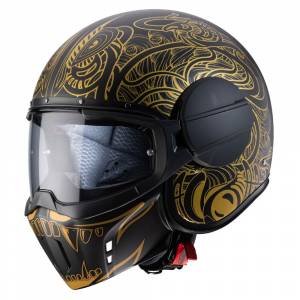 Caberg Ghost Maori Matt Black Gold Open Face Helmet