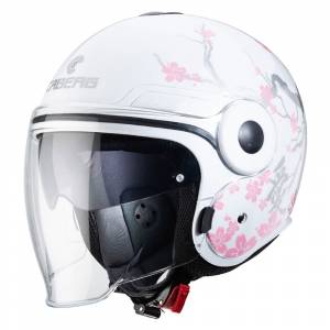 Caberg Uptown Bloom White Silver Pink Open Face Helmet