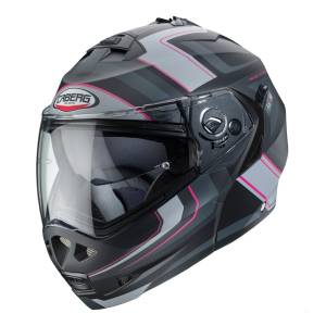 Caberg Duke II Tour Matt Black Pink Anthracite Silver Flip Up Helmet