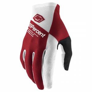 100% Celium Cherry Silver Motocross Gloves