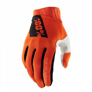 100% RideFit Fluo Orange Motocross Gloves