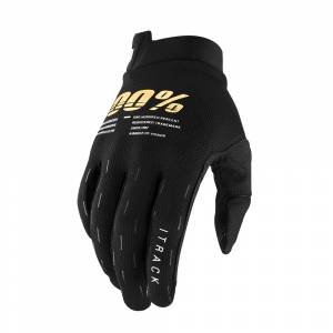 100% iTrack Black Motocross Gloves