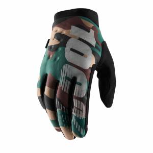 100% Brisker Camo Black Cold Weather Motocross Gloves