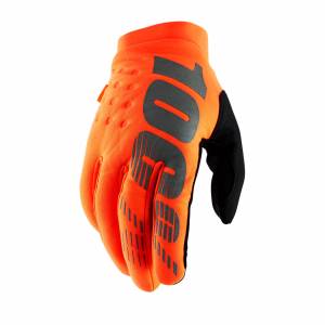 100% Kids Brisker Fluo Orange Cold Weather Motocross Gloves