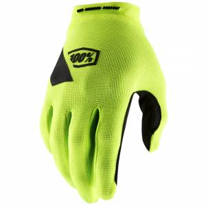 100% Ridecamp Fluo Yellow Motocross Gloves