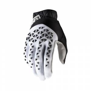 100% Geomatic White Motocross Gloves
