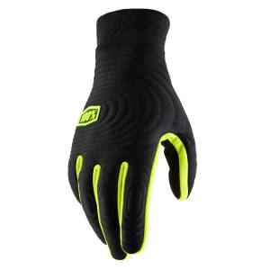 100% Brisker Xtreme Cold Weather Black/Fluo Yellow Gloves