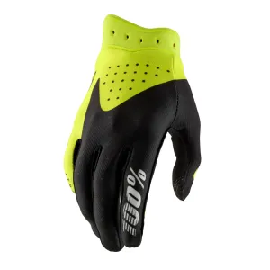 100% ITrack Gloves - Black/Fluo Yellow