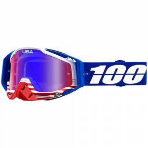 100% Racecraft Anthem Red Blue Mirror Lens Motocross Goggles