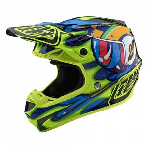 Troy Lee Designs SE4 Composite Eyeball Navy Yellow Motocross Helmet
