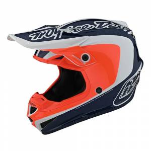 Troy Lee Designs SE4 Polyacrylite Corsa Navy Orange Motocross Helmet