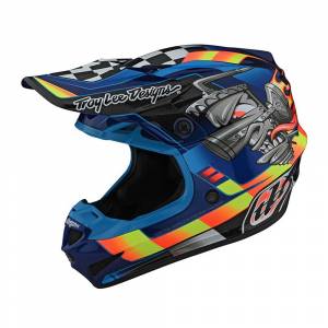 Troy Lee Designs SE4 Polyacrylite Carb Blue Motocross Helmet