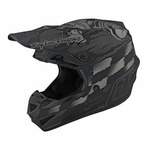 Troy Lee Designs Kids SE4 Polyacrylite Strike Grey Silver Motocross Helmet