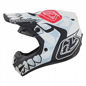 Troy Lee Designs Kids SE4 Polyacrylite Skully White Motocross Helmet