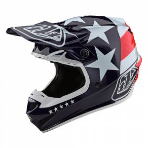 Troy Lee Designs Kids SE4 Polyacrylite Freedom Red White Motocross Helmet