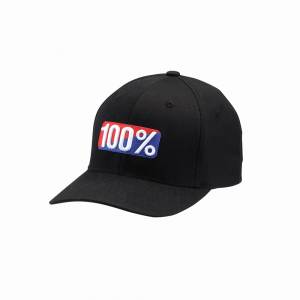 100% Classic Black Flexfit Hat