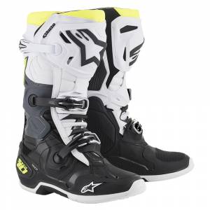 Alpinestars Tech 10 Black White Fluo Yellow Motocross Boots