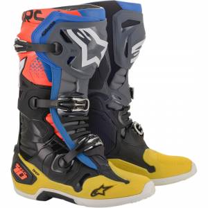 Alpinestars Tech 10 Black Yellow Blue Red Fluo Motocross Boots