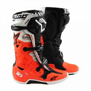 Alpinestars Tech 10 Angel Limited Edition Black Red Fluo White Motocross Boots