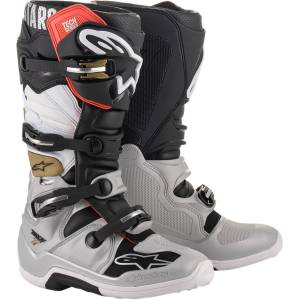 Alpinestars Tech 7 Black Silver White Gold Motocross Boots