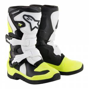 Alpinestars Youth Tech 3S Black White Yellow Fluo Motocross Boots