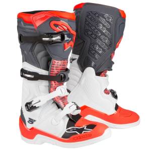 Alpinestars Tech 5 White Grey Red Fluo Motocross Boots