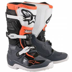 Alpinestars Kids Tech 7S Black Grey White Orange Fluo Motocross Boots