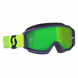 Scott Primal Blue Yellow Green Chrome Lens Motocross Goggles