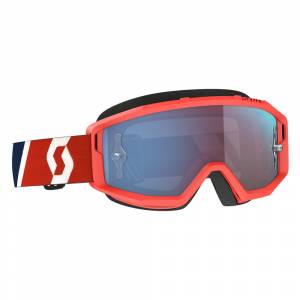 Scott Primal Red Blue Blue Chrome Lens Motocross Goggles