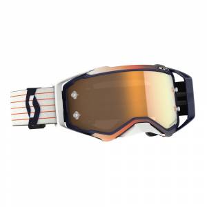 Scott Prospect Amplifier Blue White Gold Chrome Lens Motocross Goggles