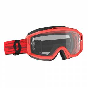 Scott Split Dark Red Clear Lens OTG Goggles