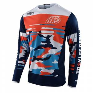 Troy Lee Designs GP Formula Camo Navy Orange Motocross Jersey