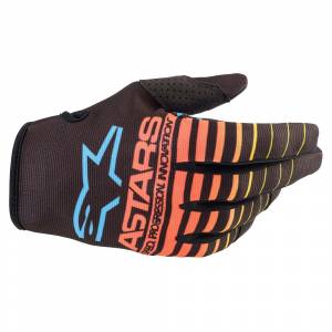 Alpinestars Kids Radar Black Yellow Fluo Coral Motocross Gloves