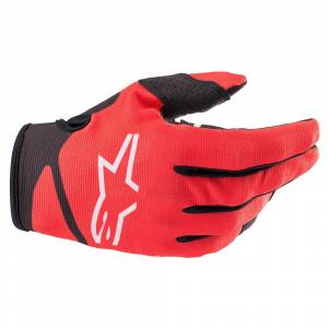 Alpinestars Kids Radar Bright Red Black Motocross Gloves