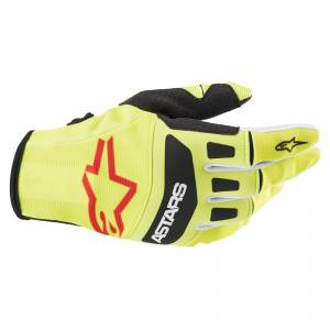Alpinestars Techstar Yellow Fluo Black Motocross Gloves