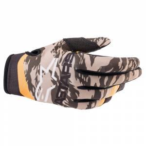 Alpinestars Radar Military Sand Camo Tangerine Motocross Gloves